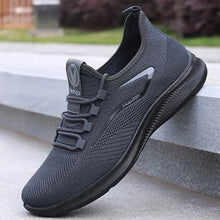 Men'S Breathable Knit Running Shoes - Lightweight, Non-Slip Sneakers for Gym, Basketball & Outdoor Adventures - Black with White Accents, Lace-Up Design, Perfect for Sports Enthusiasts, Gym Shoes, Sleek Sporty Look, Comfortable Fit