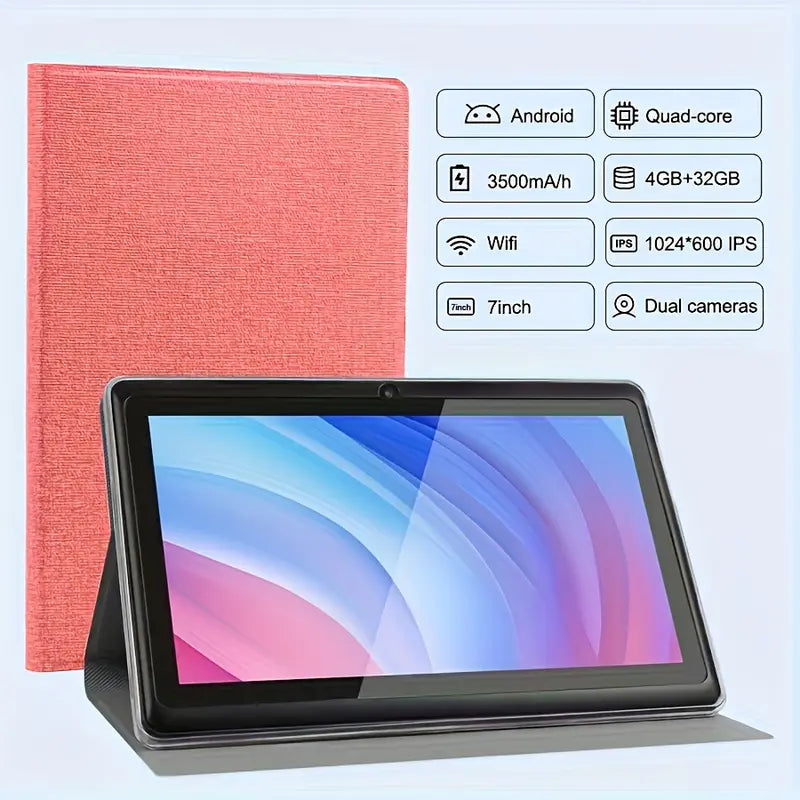 7 Inch Android 14 Tablet, with 4GB DDR RAM, 32GB ROM,3500mAh, Quad Core Processor, 7 Inch Tablet, Android Tablet IPS Screen, Camera, Wi Fi,,PC, Pad Tablet