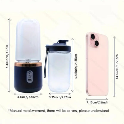 Portable 2-in-1 Juicer | Rechargeable, Compact Food-Grade Cup for Personal & Family Use | 6 Blades, USB Charging | Durable & Easy to Carry | Perfect for Smoothies, Shakes, Iced Drinks | Ideal Gift for Valentine’s, Christmas & Mother’s Day