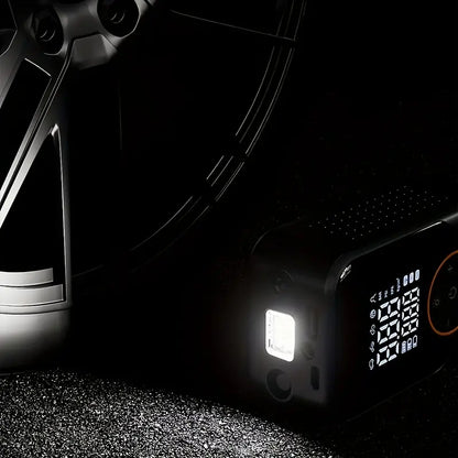 Portable Wireless Air Compressor Tire Inflator- with Digital Pressure Gauge, Emergency LED Light, 4x Fast Cordless Design| Equipped with Rechargeable Battery| Digital Display Tire Air Pump, Suitable for Car