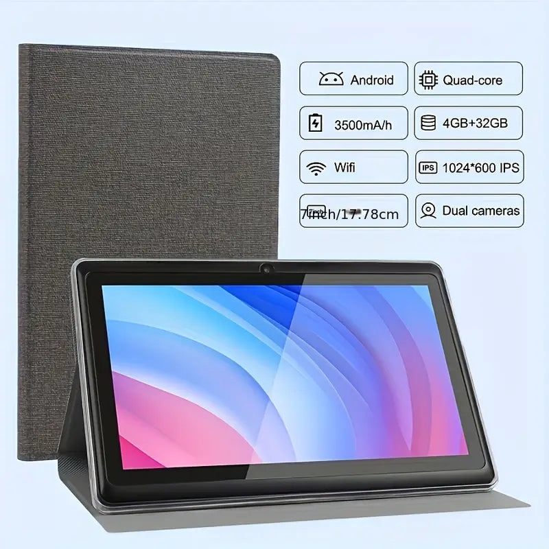 7 Inch Android 14 Tablet, with 4GB DDR RAM, 32GB ROM,3500mAh, Quad Core Processor, 7 Inch Tablet, Android Tablet IPS Screen, Camera, Wi Fi,,PC, Pad Tablet