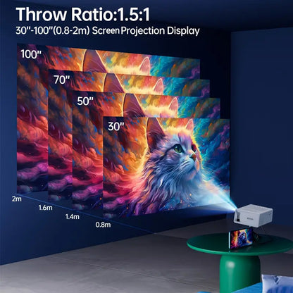 HD Mini LCD Projector for Home Theater & Outdoor Camping, Remote Controlled, USB AV & SD Card Compatible, 4:3 Aspect Ratio, 20 ANSI Lumens Brightness, Ideal for Christmas, Halloween, Thanksgiving Gifts