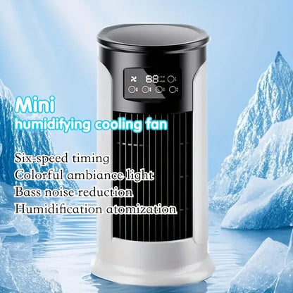 Portable Air Conditioner Humidifier Fan - 3-in-1 Mini Cooling Fan for Home and Office, Bedroom Fan with Digital Display, USB-Powered Powerful Cooling Air Conditioner for Household Use
