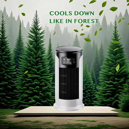 Portable Air Conditioner Humidifier Fan - 3-in-1 Mini Cooling Fan for Home and Office, Bedroom Fan with Digital Display, USB-Powered Powerful Cooling Air Conditioner for Household Use