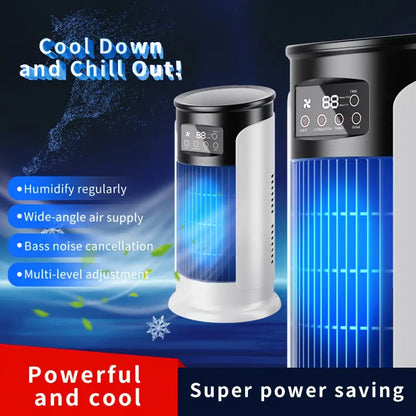 Portable Air Conditioner Humidifier Fan - 3-in-1 Mini Cooling Fan for Home and Office, Bedroom Fan with Digital Display, USB-Powered Powerful Cooling Air Conditioner for Household Use