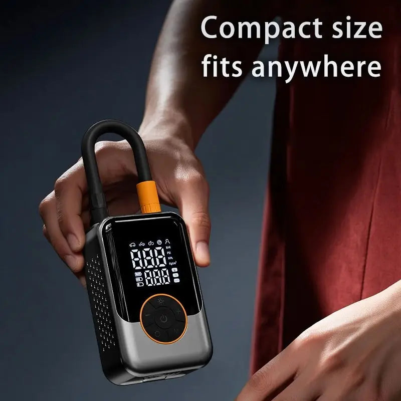 Portable Wireless Air Compressor Tire Inflator- with Digital Pressure Gauge, Emergency LED Light, 4x Fast Cordless Design| Equipped with Rechargeable Battery| Digital Display Tire Air Pump, Suitable for Car